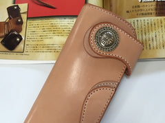 Handmade Leather Biker Wallet Mens Cool Chain Wallet Trucker Wallet with Chain