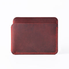 Vintage Brown Leather Men's Front Pocket Wallet Black Slim Card billfold Wallet Small Wallet For Men - iwalletsmen