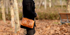 Handmade Leather Mens Cool Shoulder Bag Messenger Bag Chest Bag Bike Bag Cycling Bag for men
