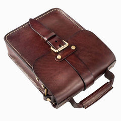 Handmade Leather Mens Cool Messenger Bag Sling Bag Chest Bag Bike Bag Cycling Bag for men