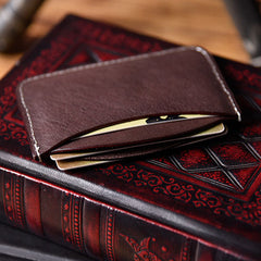 Handmade Mens Cool billfold Leather Wallet Men Small Card Slim Wallets Bifold for Men - iwalletsmen