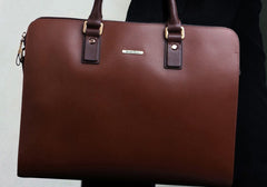 Genuine Leather Mens Cool Messenger Bag Briefcase Work Bag Business Bag Laptop Bag for men