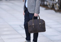 Handmade Leather Mens Cool Messenger Bag Briefcase Work Bag Business Bag for men