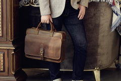 Genuine Leather Mens Cool Messenger Bag Briefcase Work Bag Business Bag for men