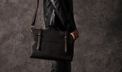 Genuine Leather Mens Cool Messenger Bag Briefcase Work Bag Business Bag for men