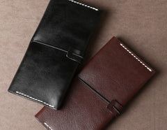 Genuine Leather Mens Cool Long Leather Wallet Cards Phone Bifold Clutch Wallet for Men