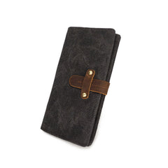 Mens Canvas Long Wallets for men Bifold Cool Men Long Wallet - iwalletsmen