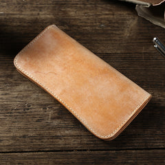 Handmade Mens Brown Leather Long Wallet Bifold Long Wallet Brown Card Wallet For Men - iwalletsmen