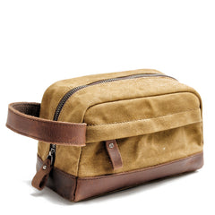 Cool Canvas Leather Mens Clutch Bag Handbag Storage Bag Wash Bag For Men - iwalletsmen