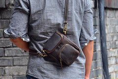 Vintage Leather Belt Pouch for Men Waist Bags BELT BAGs Shoulder Bags For Men - iwalletsmen