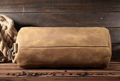 Cool Leather Mens Barrel Shoulder Bag Crossbody Bag Travel Bags For Men - iwalletsmen