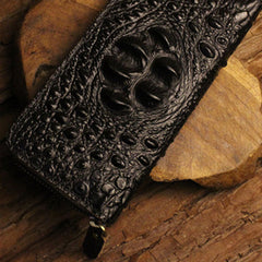 Handmade Leather Mens Cool Zipper Phone Travel Long Wallet Card Holder Card Slim Clutch Wallets for Men