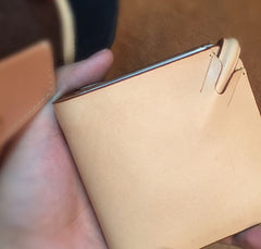 Handmade Leather Mens Cool billfold Leather Wallet Men Slim Wallet Bifold for Men