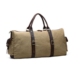 Mens Waxed Canvas Leather Large Weekender Bags Canvas Travel Bag for Men - iwalletsmen
