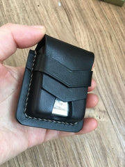 Handmade Leather Classic Zippo Lighter Case Coffee Standard Zippo Lighter Holder Pouch For Men - iwalletsmen