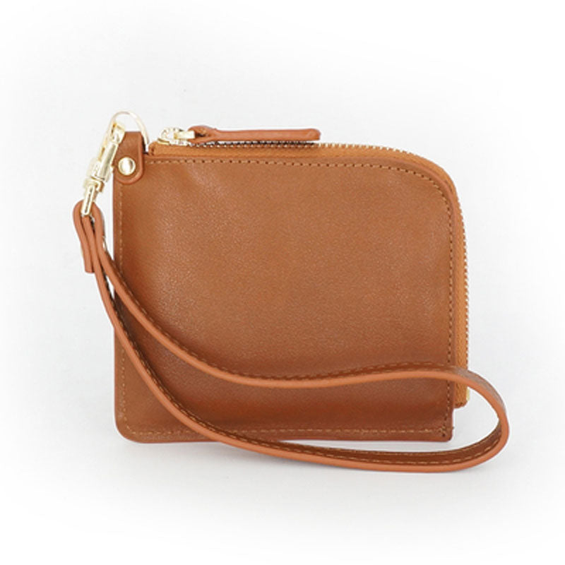 Leather Mens Zipper Small Wallet Wristlet Wallet Clutch Wallet Small Wallet for Men - iwalletsmen
