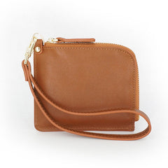Leather Mens Zipper Small Wallet Wristlet Wallet Clutch Wallet Small Wallet for Men - iwalletsmen