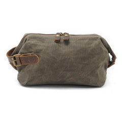 Cool Canvas Leather Mens Zipper Wristlet Bag Vintage Clutch Zipper Bag for Men - iwalletsmen