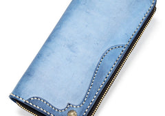 Handmade Leather Mens Clutch Wallet Cool Takahashi Wallet Long Zipper Wallets for Men