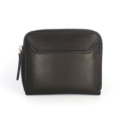 Leather Mens Zipper Front Pocket Wallet Card Wallet Slim Small Change Wallet for Men - iwalletsmen