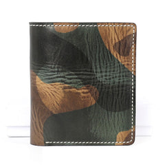 Cool Leather Mens Camouflage Small Wallet Front Pocket Wallet Slim Wallet for Men - iwalletsmen