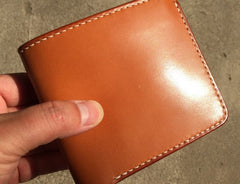 Handmade Leather Mens Cool billfold Leather Wallet Men Small Wallets Bifold for Men