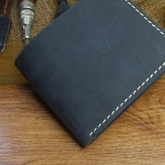 Handmade Leather Mens Cool Slim Leather Wallet Men billfold Wallets Bifold for Men
