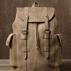 Handmade Leather Mens Cool Backpack Sling Bag Large Travel Bag Hiking Bag for Men