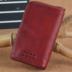 Handmade Genuine Leather Mens Cool Slim Leather Wallet Men Small Wallets Bifold for Men