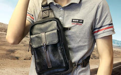 Cool Leather Slings Bag for Men Chest Bag Sling Shoulder Bag For Men - iwalletsmen
