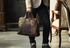 Genuine Leather Mens Cool Messenger Bag Briefcase Work Bag Business Bag for men