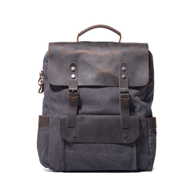 Cool Gray Canvas Travel Backpack Mens Canvas Backpack Canvas School Bag for Men - iwalletsmen