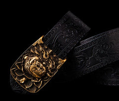 Handmade Genuine Leather Mens Belt Custom Cool Leather Men Black Belt for Men