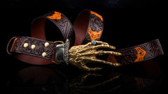 Handmade Genuine Leather Mens Belt Custom Cool Leather Men Black Belt for Men