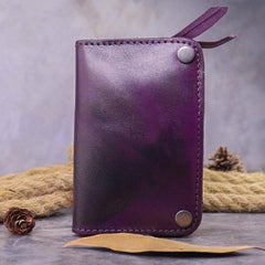 Brown Leather Key Case Key Wallet Men's Dark Coffee Key Holder Red Card Holder For Men - iwalletsmen