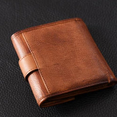 Handmade Mens Cool billfold Leather Wallet Men Small Slim Wallets Bifold for Men - iwalletsmen