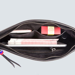Genuine Leather Mens Clutch Cool Slim Wallet Zipper Clutch Wristlet Wallet for Men - iwalletsmen
