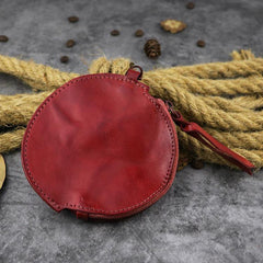 Mens Brown Leather Coin Purse Coin Pouch Change Case Mini Leather Pouch For Men and Women - iwalletsmen