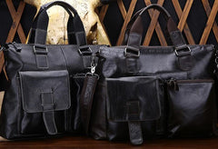 Vintage Leather Mens Briefcase Business Briefcase Cool Work Briefcase For Men - iwalletsmen