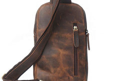 Cool Leather Chest Bag Sling Bag Crossbody Bag Travel Bag Sling Hiking Bag For Mens - iwalletsmen