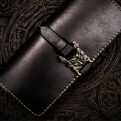 Handmade Leather Men Tooled Cool Leather Wallet Long Phone Wallets for Men