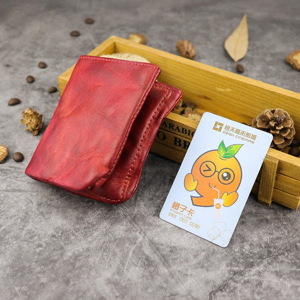 Red Leather Bifold Wallets For Men Mens Wallet With Coin Pocket Male Wallet With Coin Pocket