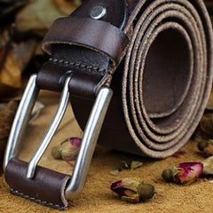 Handmade Genuine Leather Mens Leather Men Brown Black Belt for Men Cool Leather Belt