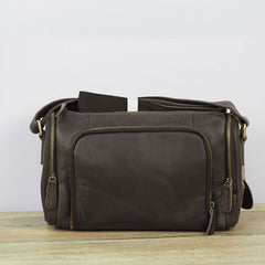 Cool Leather Small Mens Barrel Side Bag Bucket Shoulder Bag Messenger Bag for Men - iwalletsmen