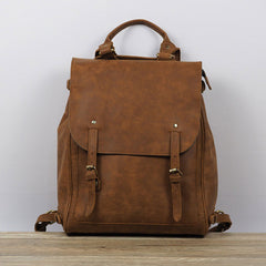 Vintage Mens Leather 15inch Laptop Backpack Leather School Backpack Travel Backpack for Men - iwalletsmen
