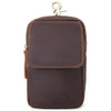 Cool Brown Leather Men's Cell Phone Holster Brown Belt Bag Belt Pouch For Men - iwalletsmen
