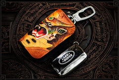 Handmade Leather Tooled Mens Cool Car Key Wallet Car Key Holder Car Key Case for Men