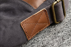Canvas Leather Mens Cool Messenger Bag Sling Bag Chest Bag Bike Bag Cycling Bag for men