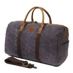 Casual Khaki Waxed Canvas Mens Weekender Bag Travel Canvas Duffle Bag for Men - iwalletsmen