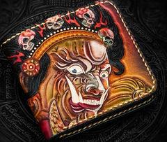 Handmade Leather Mah¨¡k¨¡la Tooled Mens billfold Wallet Cool Leather Wallet Slim Wallet for Men